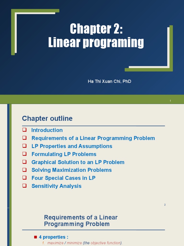 C2 - Linear Programing | PDF | Mathematical Optimization | Linear ...