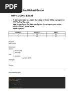 PHP and Mysql Exam