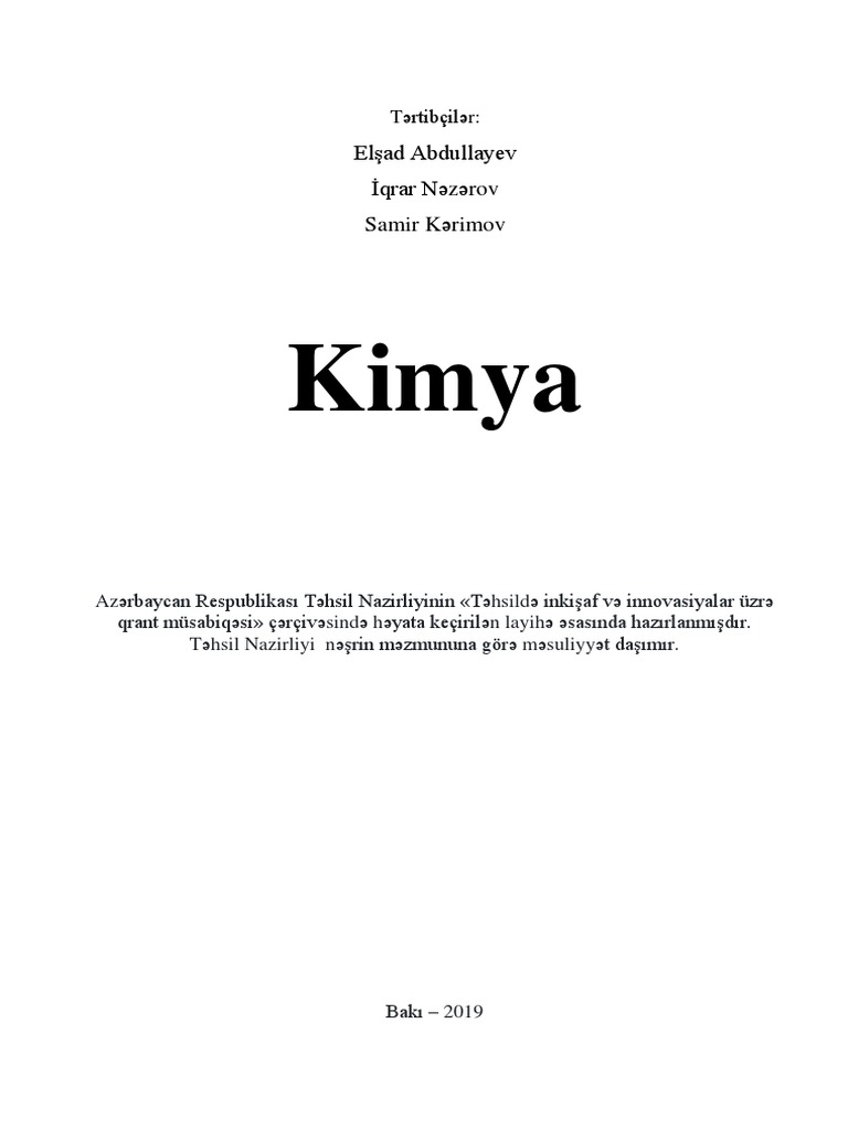 Kimya dərslik | PDF