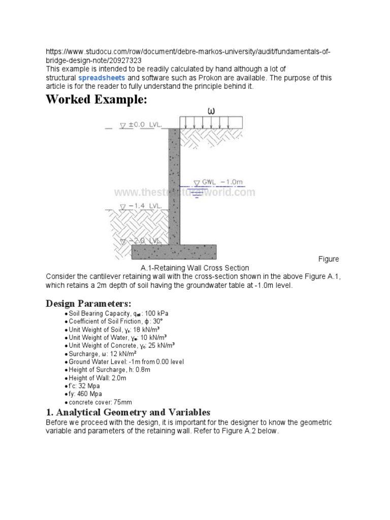 Cantilever Retaining Wall Design Guide | PDF | Truss | Bridge