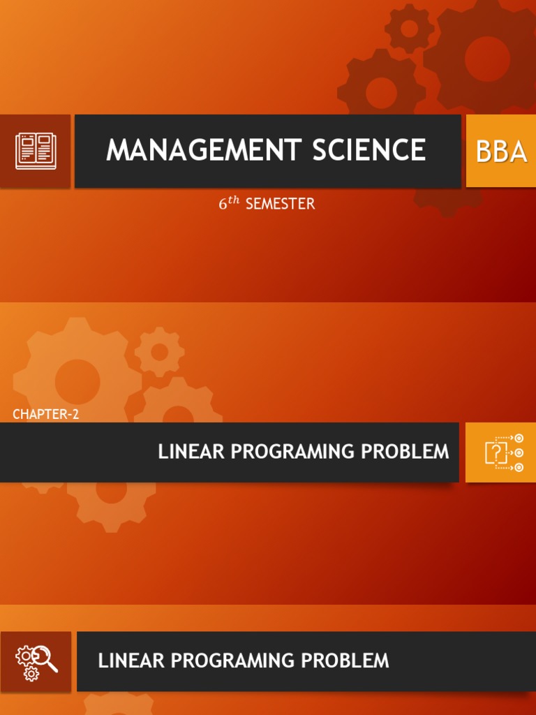 Overview of Linear Programming Problems | PDF | Mathematical ...