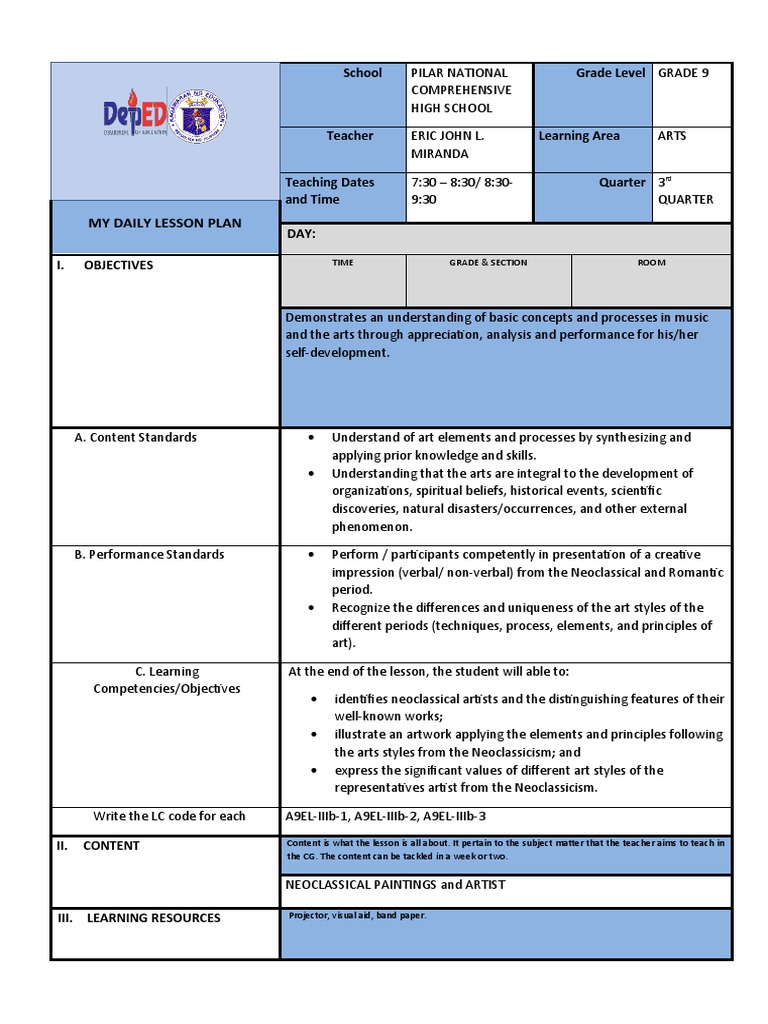 DLP Template PDF Learning Educational Assessment