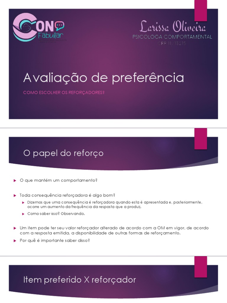 Avaliação de Preferencia | PDF | Tempo | Ciência cognitiva