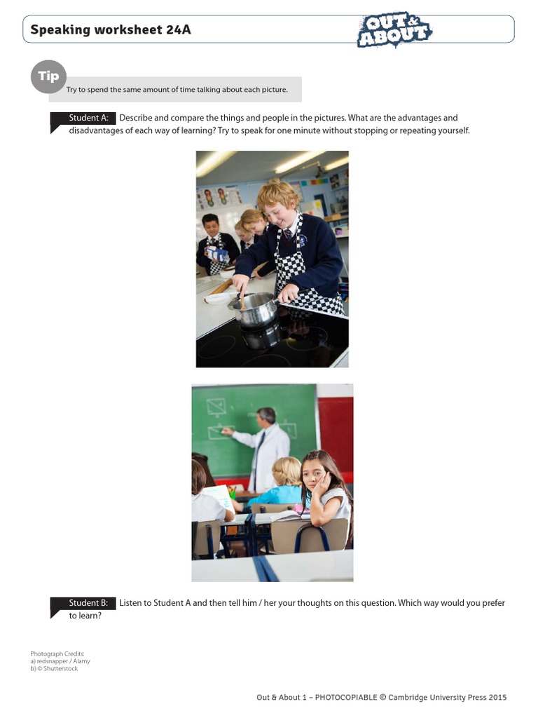 Speaking Worksheet for Picture Comparison | PDF