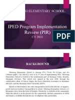 IPED Program Implementation Review (PIR)