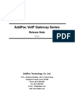 Addpac Voip Gateway Series: Release Note