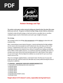 Aviator Strategy and Tips UPDATED
