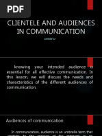 Clientele and Audiences in Communication: Lesson 12