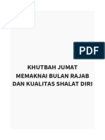 Memaknai Bulan Rajab Dan Kualitas Shalat Diri