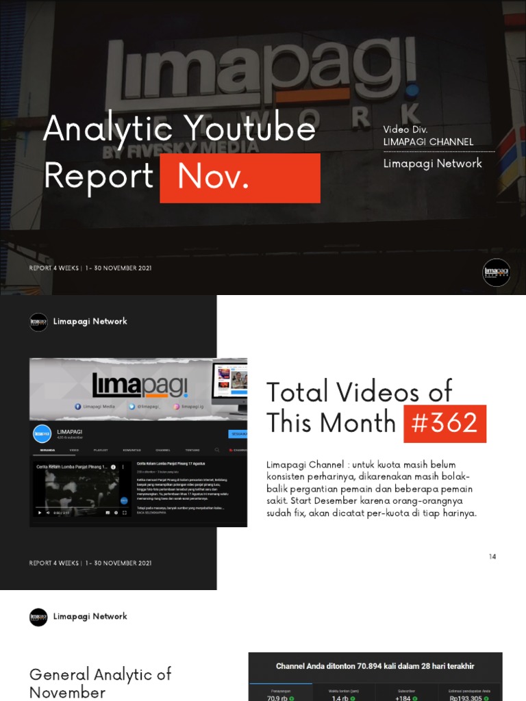 November 2021 Youtube Analytics Report Pdf You Tube