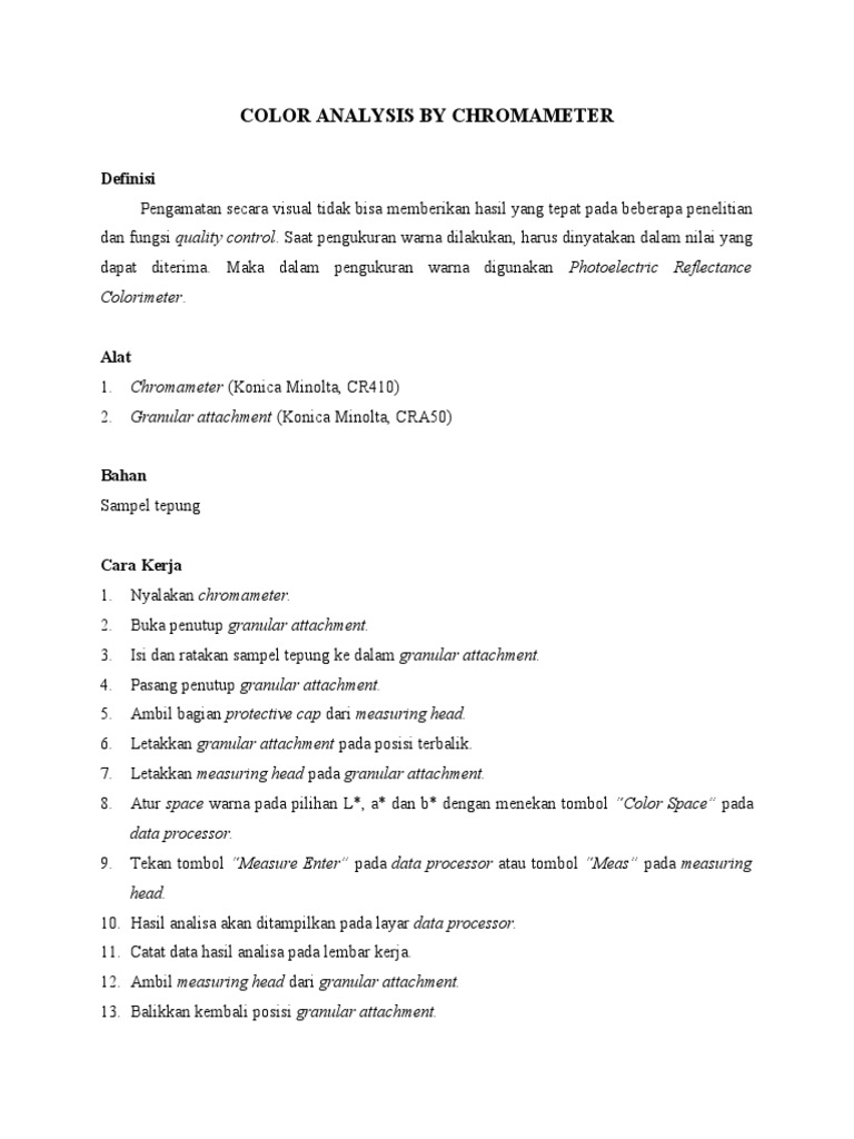 Analisis Warna Menggunakan Chromameter | PDF