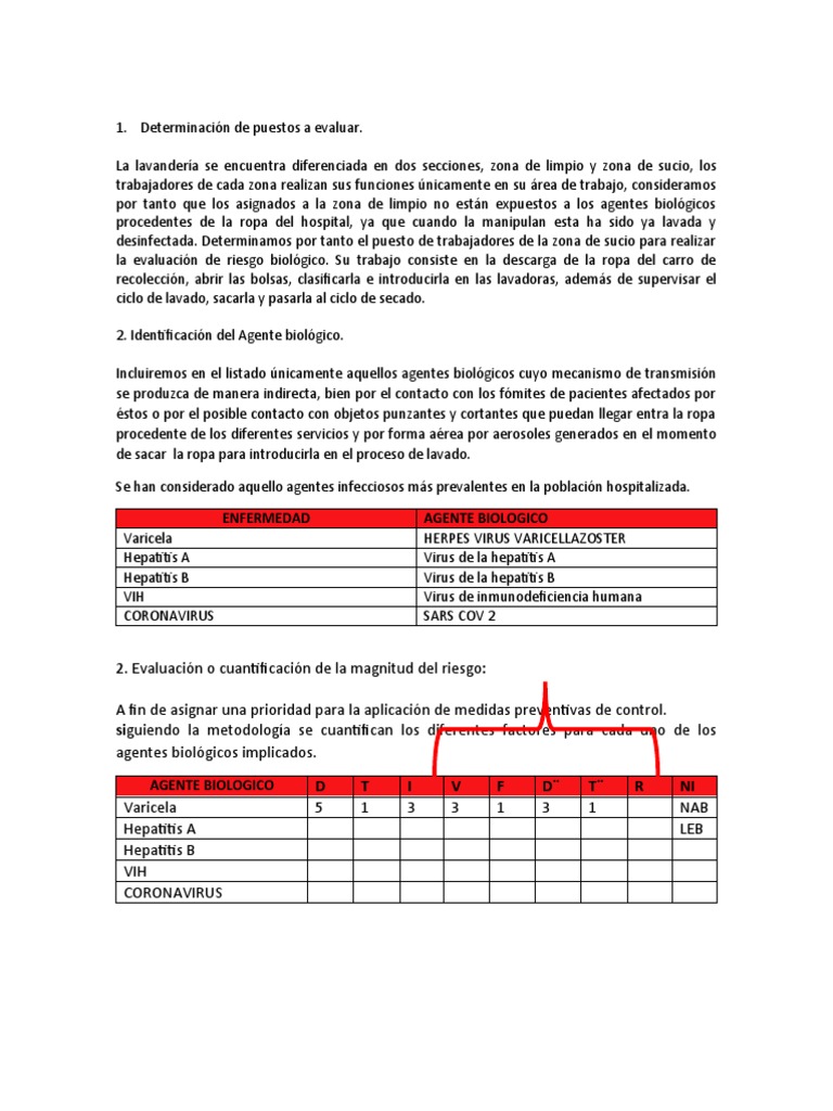 Taller De Evaluacion De Riesgo Pdf Virus Vih