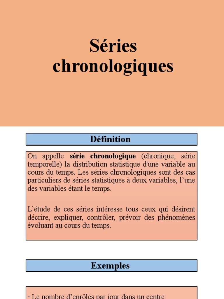 Définition des séries chronologiques | PDF