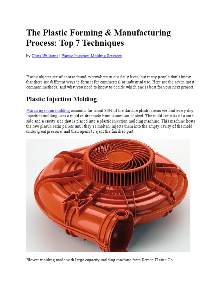 The Plastic Forming PDF Plastic Casting (Metalworking)