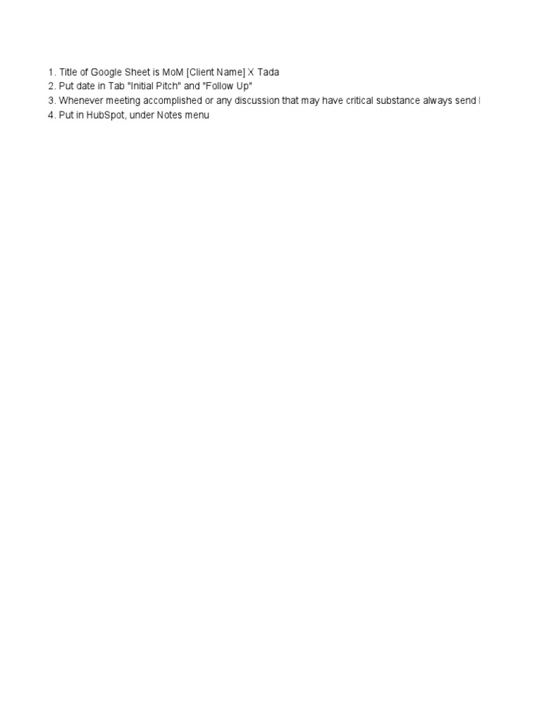 Minutes of Meeting Template | PDF