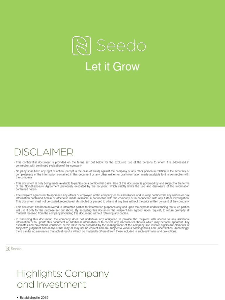 Let It Grow Confidential Document on Seedo's Automated Home Growing