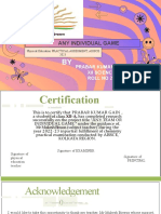 Any Individual Game: Prabar Kumar Gain Xii Science Roll No 27