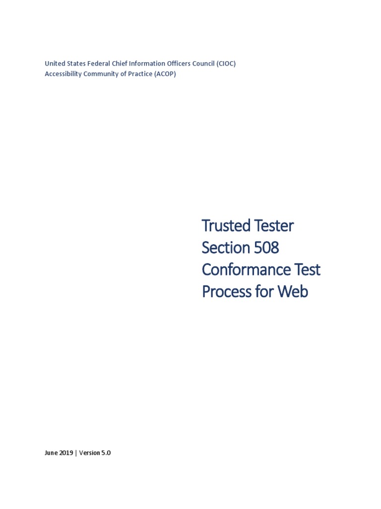 Trusted Tester Certification Process | PDF | Accessibility | World Wide Web