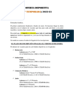 OFERTA DEPORTIVA INVIERNO Y NO DEPORTIVA (2º Cuatrimestre) 2022-23