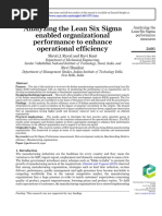 Analyzing The Lean Six Sigma Enabled Organizational Performance To Enhance Operational Efficiency