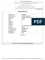 Braou Online Admission Portal Fee Recceipt