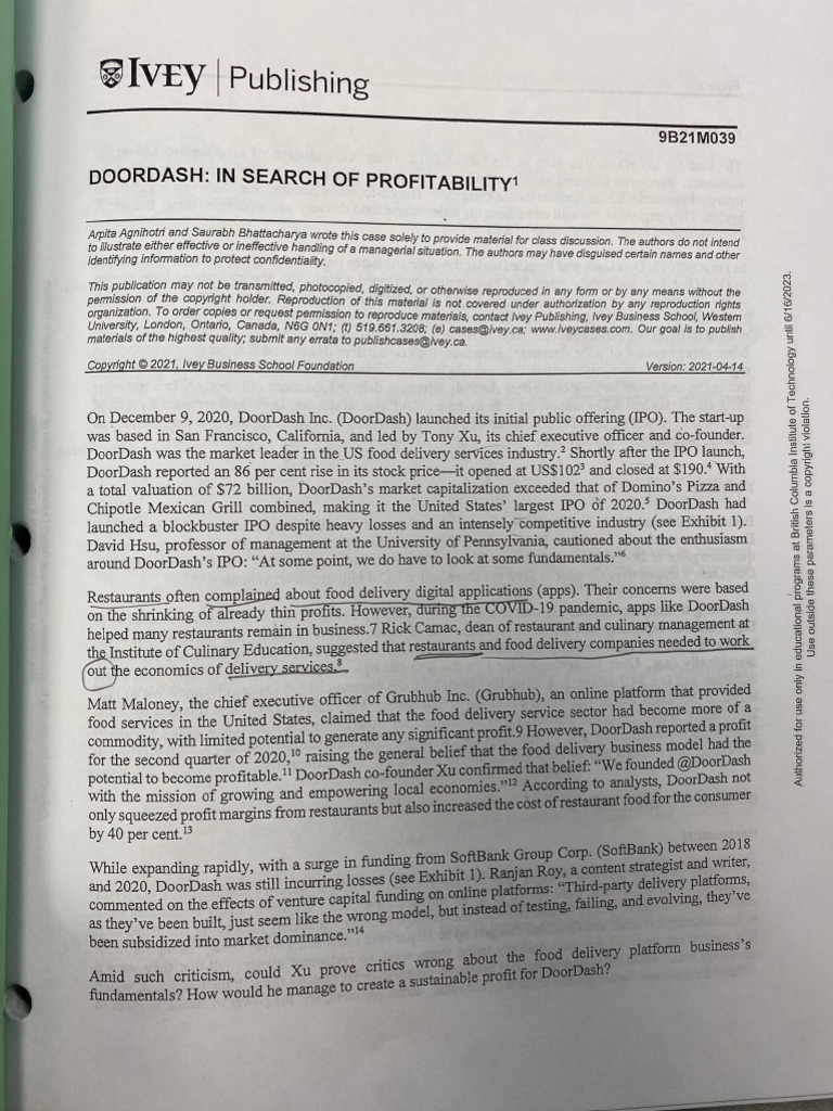 Doordash Case PDF