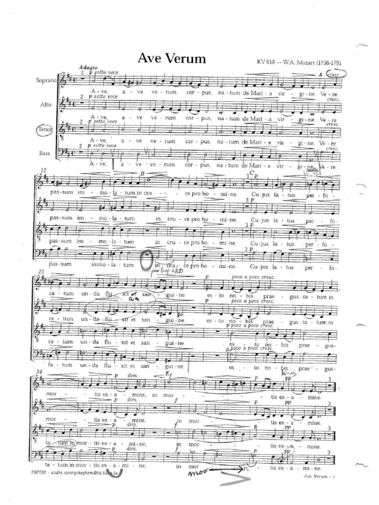 Mozart Ave Verum Corpus PDF