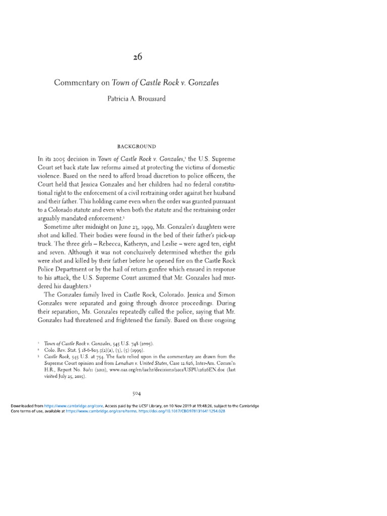 Town of Castle Rock V Gonzales PDF