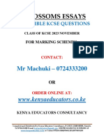 Blossoms Essay Kcse Questions 2023-1