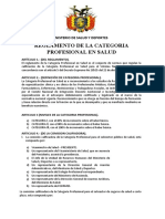 Reglamento de La Categoria Profesional en Salud