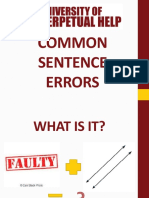 Common Sentence Errors