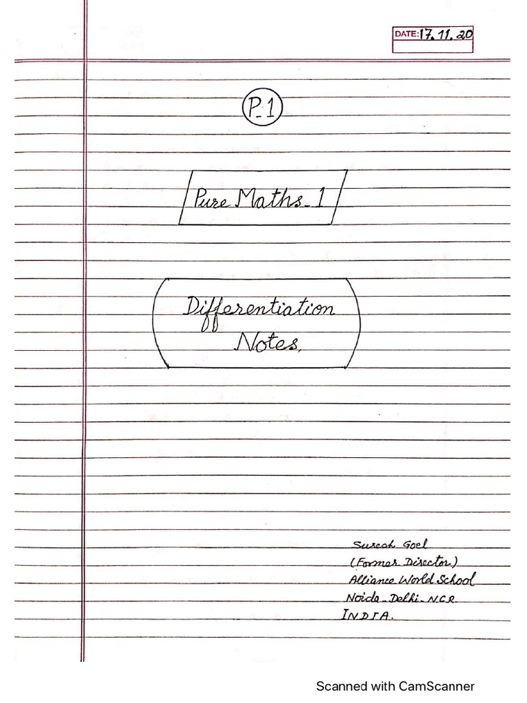 p1 Differentiation Revised Notes | PDF
