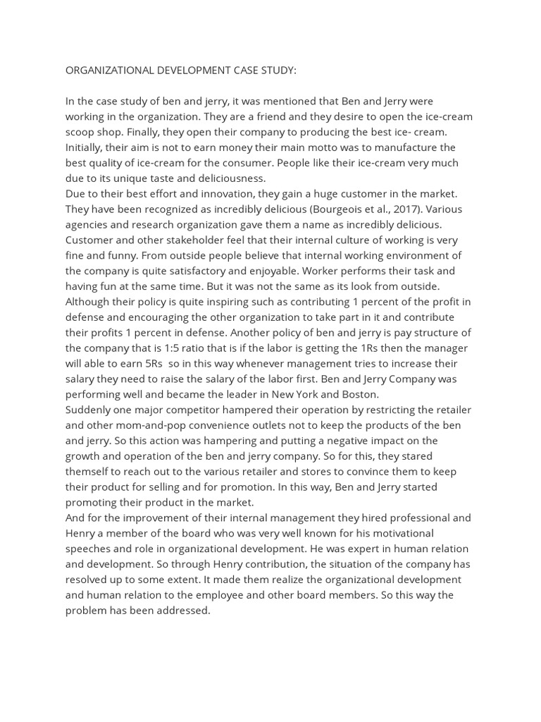 ORGANIZATIONAL DEVELOPMENT CASE STUDY PDF Team Building Business