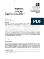 Markets, Knowledge and Human Nature Friedrich Hayek, Karl Polanyi and Twentieth-Century Debates On Modern Social Order