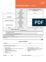 Lista de Útiles 5to Año 2023