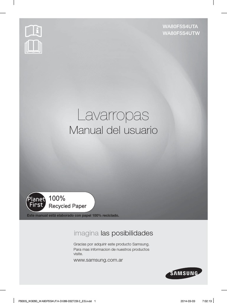 Lavarropas Samsung 8 KG WA80F5S4UTW | | Lavadora | Agua