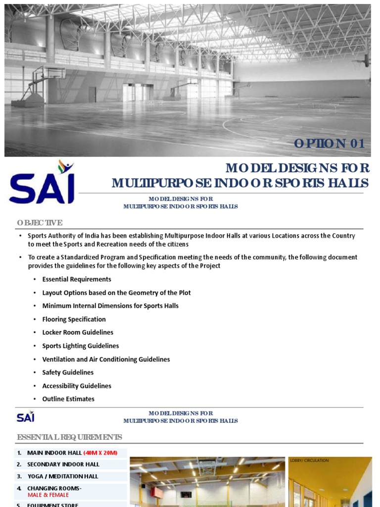Indoor Sports Hall Design Guidelines | PDF | Lighting | Flooring