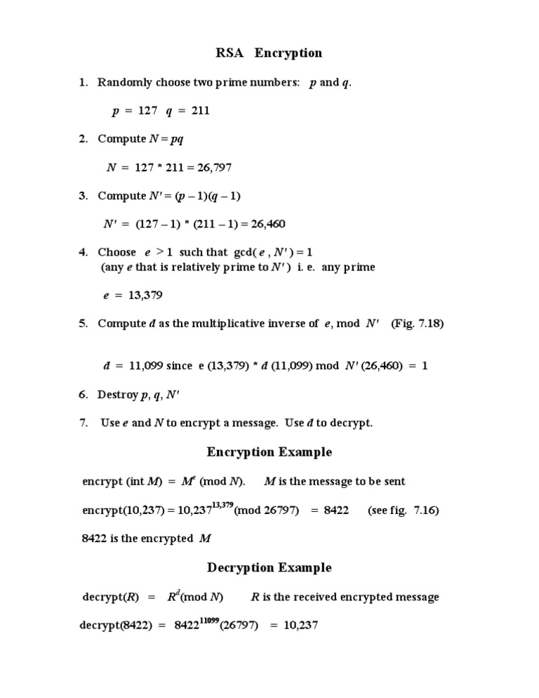 RSA Encryption Process Explained | PDF | Teaching Methods & Materials ...