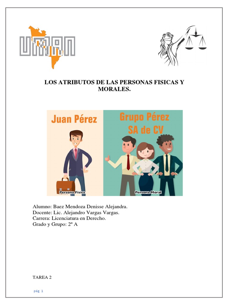 Atributos de Personas Físicas y Morales | PDF | Bienes (Ley) | Derechos