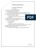 Syllabus Algèbre (Niveau 3)