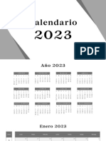 Calendario Año 2023 Sencillo Blanco y Gris