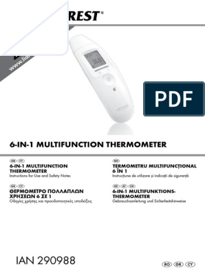 Termometru Multifuncţional 6 În 1 6-In-1 Multifunction Thermometer | PDF |  Electromagnetic Interference | Hertz