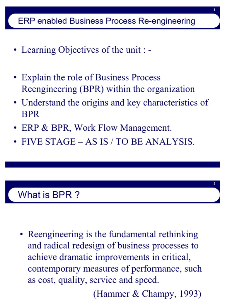 BPR Implementation in ERP Systems | PDF | Business Process | Value Chain