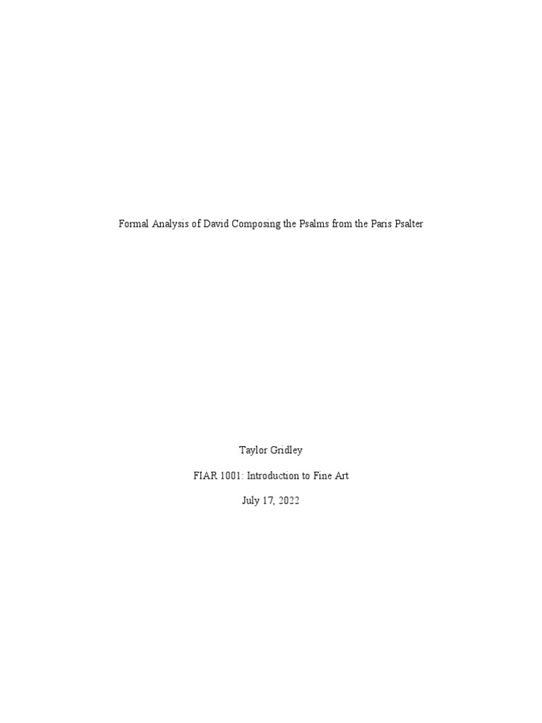 Formal Analysis Essay PDF Composition (Visual Arts) Aesthetics