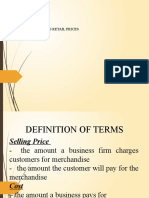 Mathematics of Investment (Establishing Retail Prices)