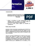 19.05.2020 Aumento de Recuperados en Risaralda