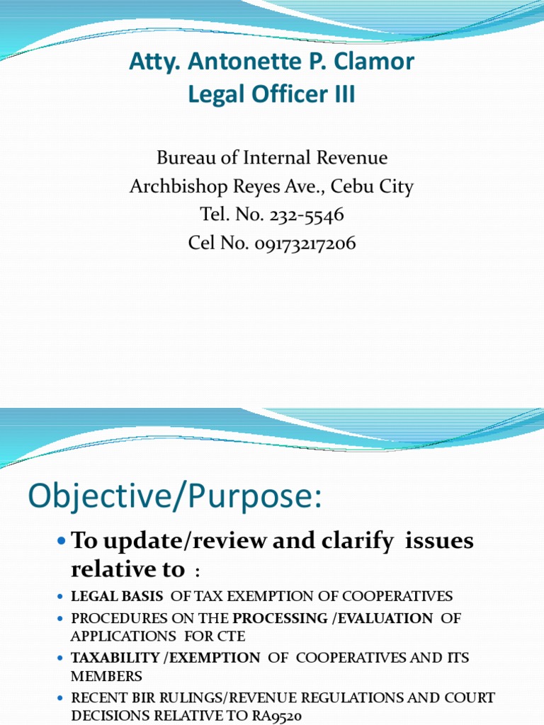 09 BIR Stand On Cooperative CTE PDF Taxes Value Added Tax