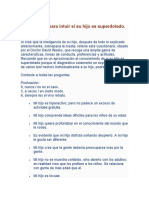 Cuestionario para Intuir Si Su Hijo Es Superdotado