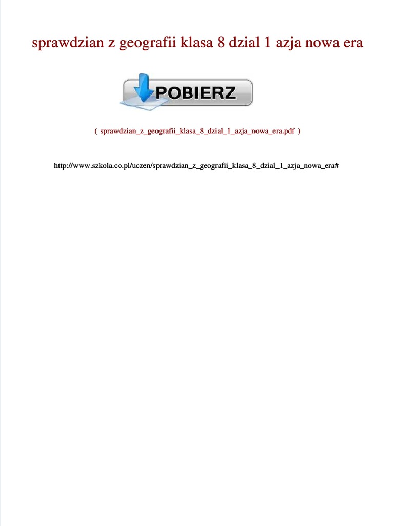 Historia Klasa 8 Dział 1 Sprawdzian Z Geografii Klasa 8 Dzia 1 Azja Nowa Era Compress | PDF