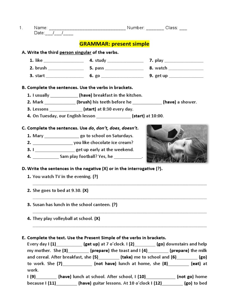 Present Simple Grammar Worksheet | PDF | Language Mechanics ...